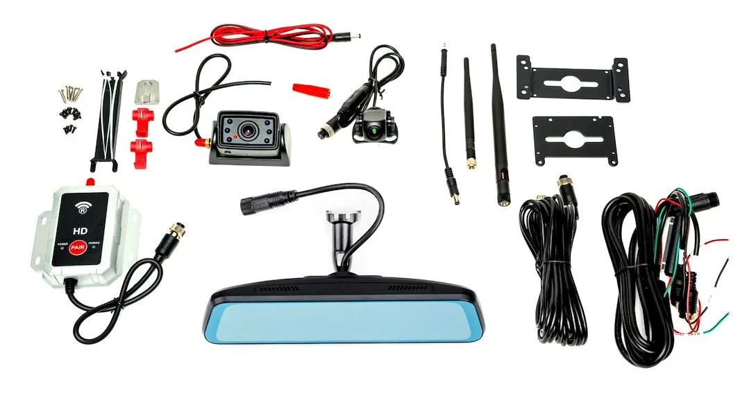 TRNS-2101 – BRAND MOTION Backup Camera, Trailer Mount/ Rear Vehicle Mount 9.66 Inch Mirror Integrated Monitor 1920 x ...